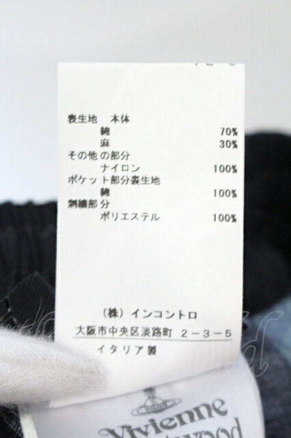 画像6: ヴィヴィアンウエストウッド 中古 / Danielトラウザーズ XXS ブルー×ブラック  O-25-07-06-005-pa-IG-ZY (6)