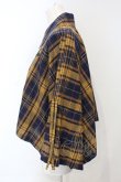 画像3: ANGLOMANIA 中古 / タータンケープシャツ 38 イエローｘネイビー  O-25-07-06-059-bl-YM-OS (3)