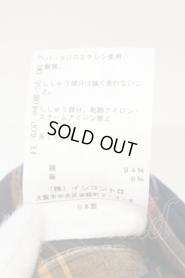画像6: ANGLOMANIA 中古 / タータンケープシャツ 38 イエローｘネイビー  O-25-07-06-059-bl-YM-OS (6)