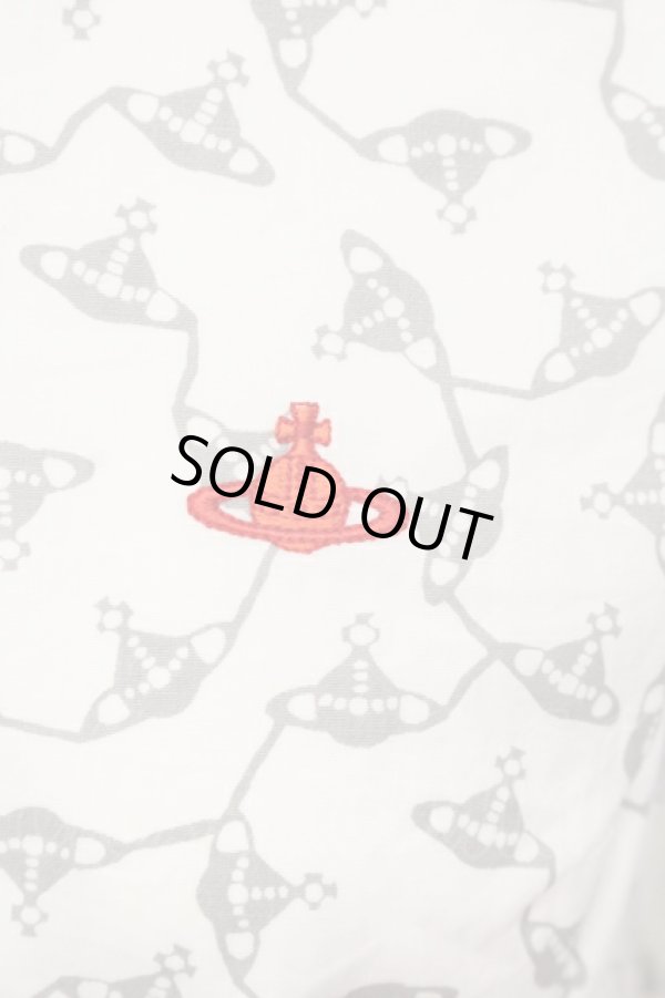 画像2: ヴィヴィアンウエストウッド 中古 / CHOICE チェーンオーブプリントブラウス 2 ホワイトｘグレー  O-25-07-06-061-bl-YM-ZY (2)