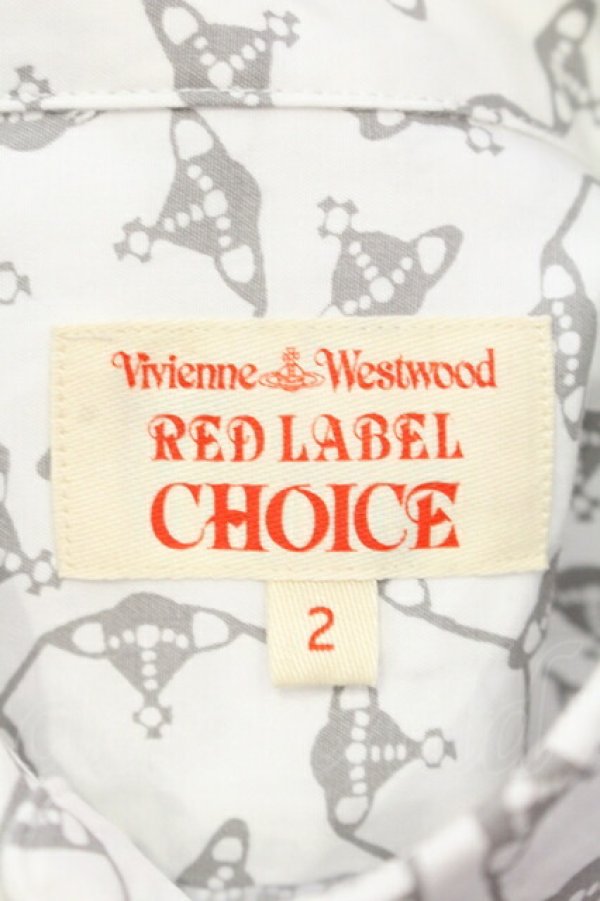 画像5: ヴィヴィアンウエストウッド 中古 / CHOICE チェーンオーブプリントブラウス 2 ホワイトｘグレー  O-25-07-06-061-bl-YM-ZY (5)