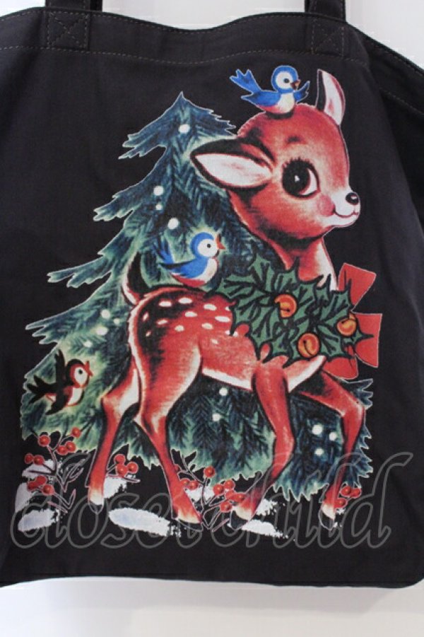 画像2: ヴィヴィアンウエストウッド 中古 / BAMBI PRINT TOTE バッグ  チャコール  O-25-07-06-063-ba-YM-ZH (2)