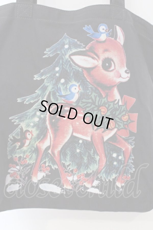 画像2: ヴィヴィアンウエストウッド 中古 / BAMBI PRINT TOTE バッグ  チャコール  O-25-07-06-063-ba-YM-ZH (2)