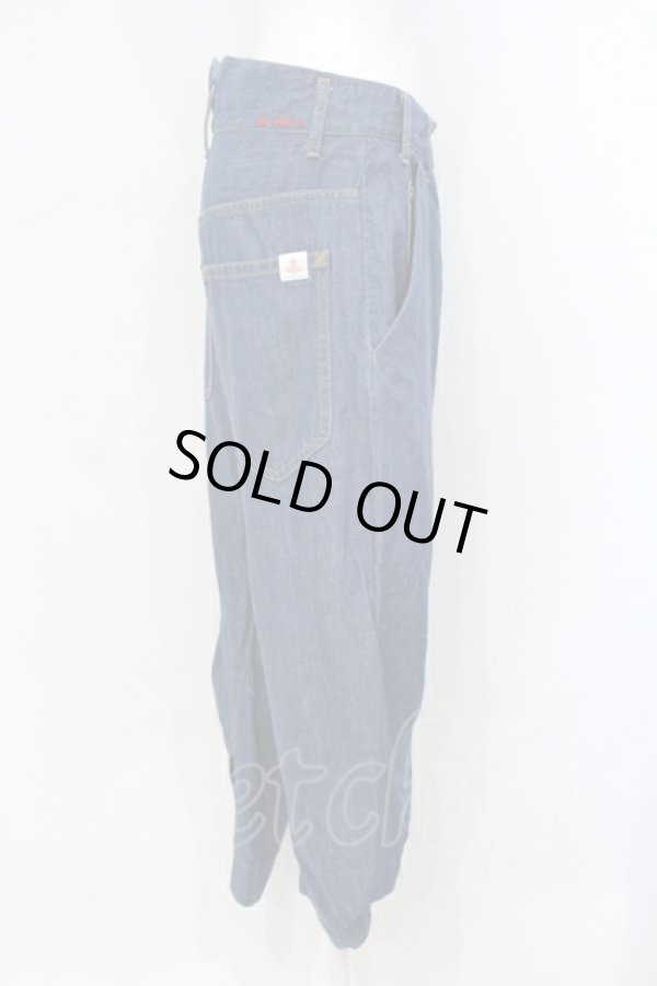 画像2: ヴィヴィアンウエストウッド 中古 / コットンストレッチデニムサルエルパンツ 02 インディゴ  O-25-07-06-007-pa-YM-ZH (2)