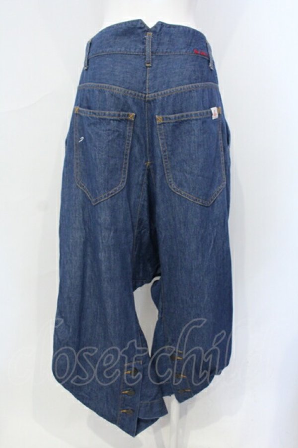 画像4: ヴィヴィアンウエストウッド 中古 / コットンストレッチデニムサルエルパンツ 02 インディゴ  O-25-07-06-007-pa-YM-ZH (4)