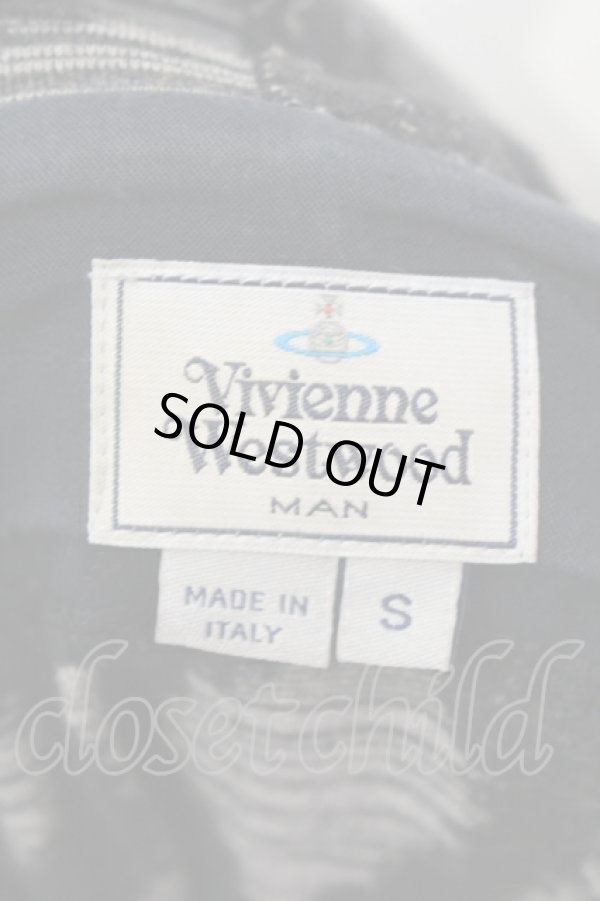 画像4: ヴィヴィアンウエストウッド MAN 中古 / Squiggle Hoodie パーカー S ネイビーｘグレー  O-25-07-06-001-jc-YM-ZH (4)
