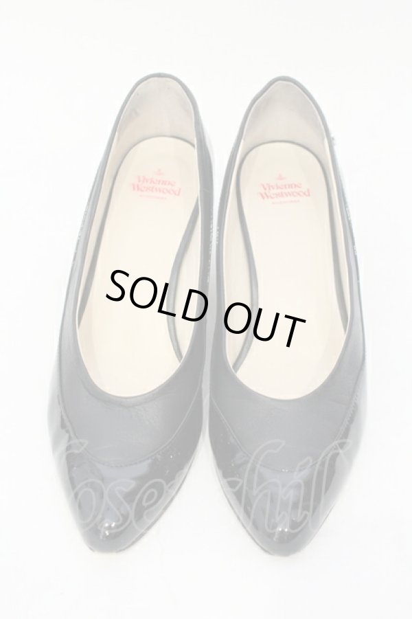 画像2: ヴィヴィアンウエストウッド 中古 / エナメルコンビパンプス 38 ブラック  O-25-07-06-094-sh-YM-ZH (2)