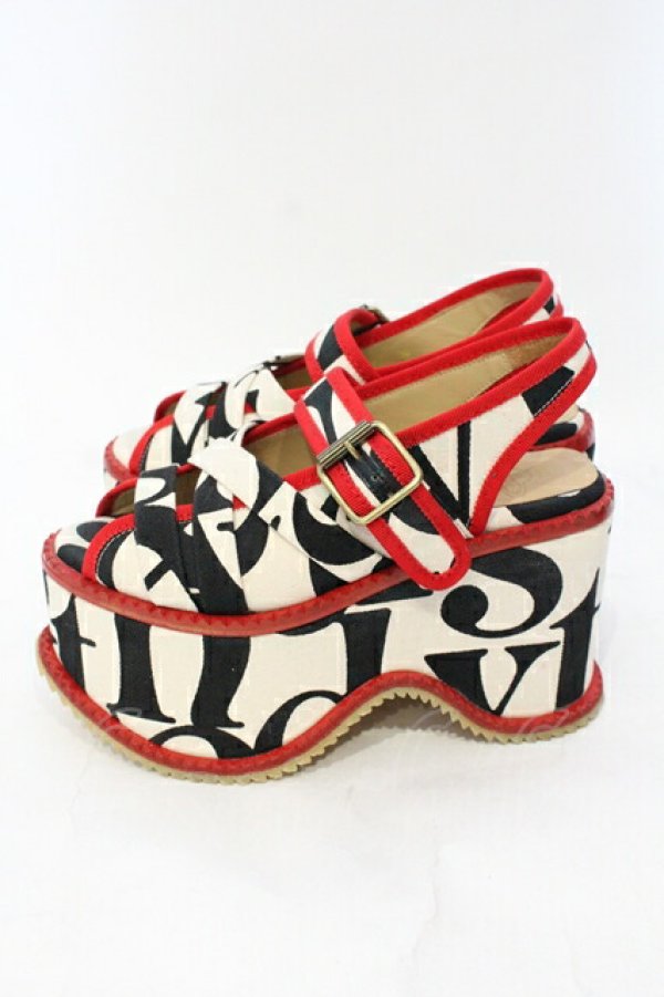 画像3: ヴィヴィアンウエストウッド 中古 / NORTHERN SOLEプラットフォームシューズ 36（約23cm） アイボリーｘレッド  O-25-07-06-095-sh-YM-ZT1116G (3)
