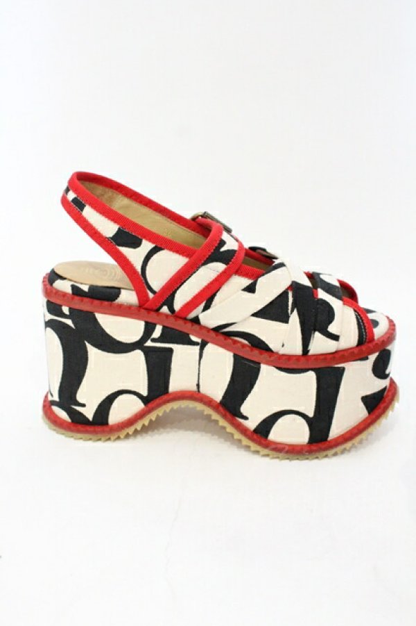 画像5: ヴィヴィアンウエストウッド 中古 / NORTHERN SOLEプラットフォームシューズ 36（約23cm） アイボリーｘレッド  O-25-07-06-095-sh-YM-ZT1116G (5)