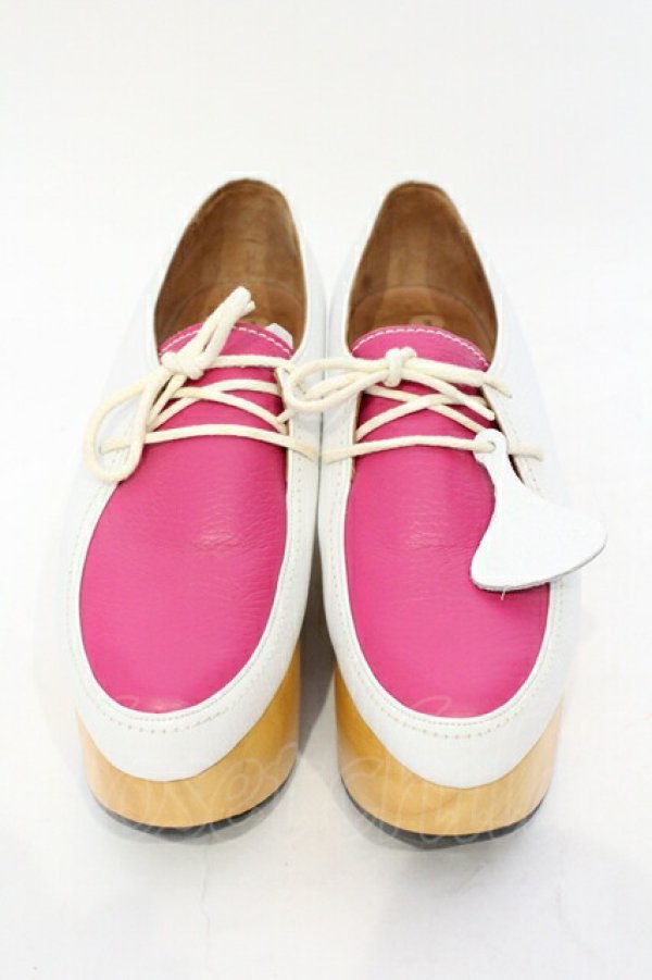 画像2: ヴィヴィアンウエストウッド 中古 / ロッキンホースワラビー 3（約22cm） ホワイトｘピンク  O-25-07-06-096-sh-YM-ZH (2)