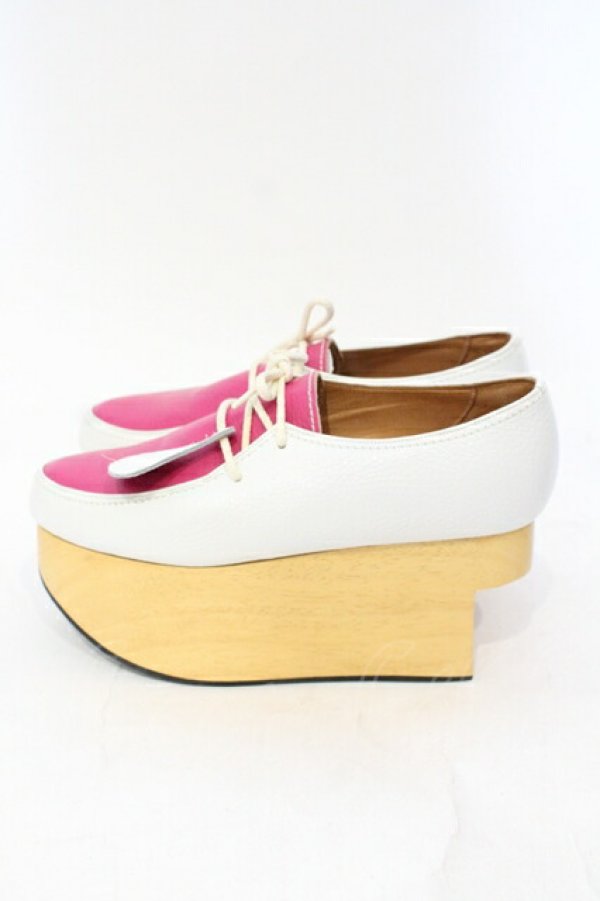 画像3: ヴィヴィアンウエストウッド 中古 / ロッキンホースワラビー 3（約22cm） ホワイトｘピンク  O-25-07-06-096-sh-YM-ZH (3)