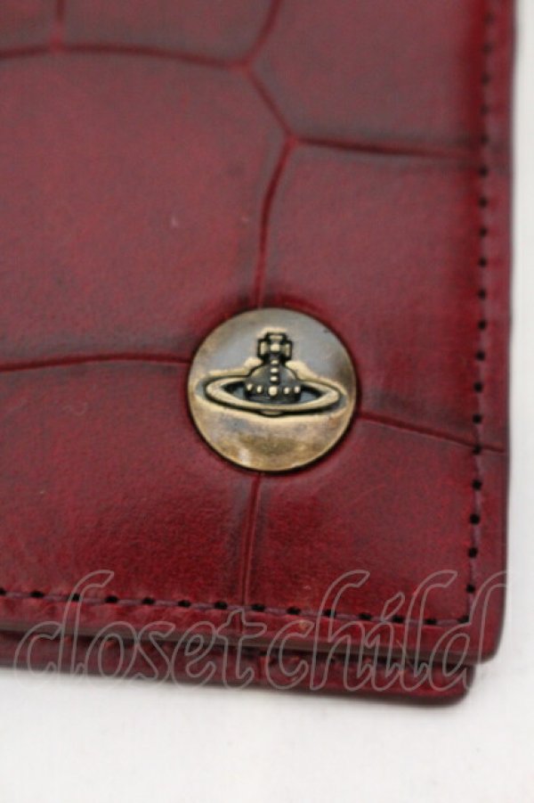 画像2: ヴィヴィアンウエストウッド 中古 / クロコ長財布  ワイン  O-25-07-13-020-wa-YM-OS (2)