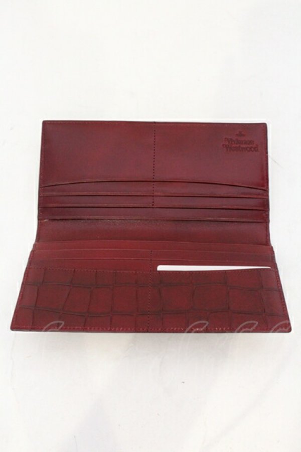画像4: ヴィヴィアンウエストウッド 中古 / クロコ長財布  ワイン  O-25-07-13-020-wa-YM-OS (4)