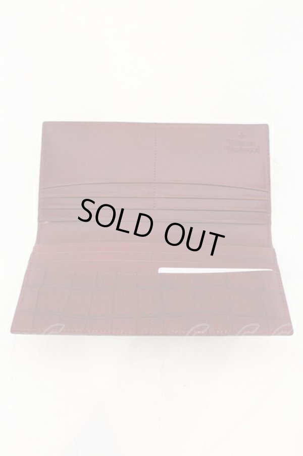 画像4: ヴィヴィアンウエストウッド 中古 / クロコ長財布  ワイン  O-25-07-13-020-wa-YM-ZH (4)