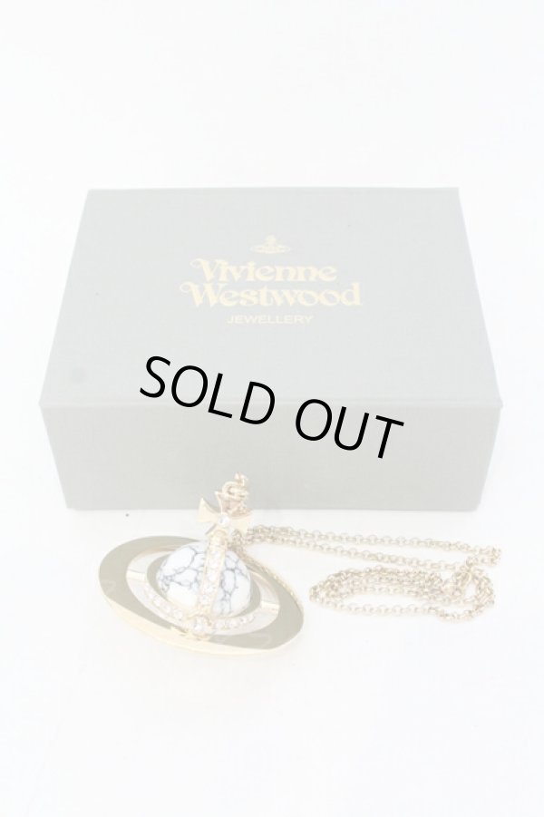 画像6: ヴィヴィアンウエストウッド 中古 / GIANT ORB PENDANT【HOWLITE】  ゴールドｘハウライト  O-25-07-13-046-nl-YM-OS (6)