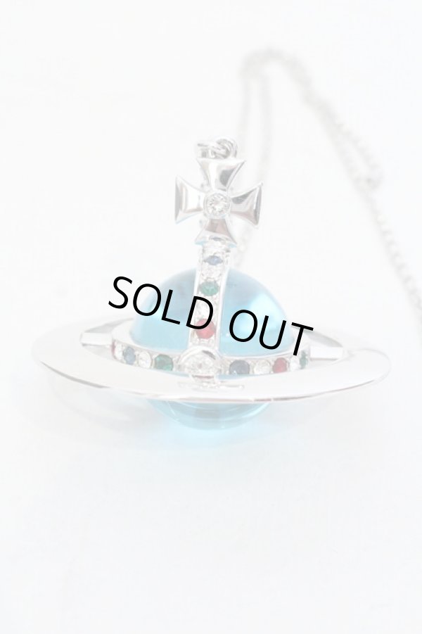 画像2: ヴィヴィアンウエストウッド 中古 / ジャイアントオーブネックレス  シルバーｘミントグリーン  O-25-07-13-048-nl-YM-OS (2)