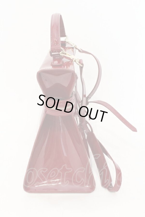 画像2: ANGLOMANIA 中古 / パテント縦型バッグ（M）  ワイン  O-25-07-13-052-ba-YM-ZH (2)