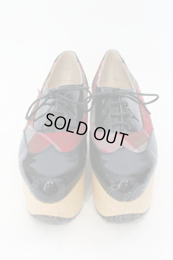 画像2: ヴィヴィアンウエストウッド 中古 / ロッキンホースギリー 6（24.5-25cm） ブラックｘタータン  O-25-07-13-054-sh-YM-ZH (2)