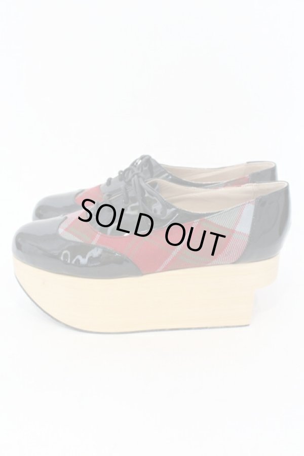 画像3: ヴィヴィアンウエストウッド 中古 / ロッキンホースギリー 6（24.5-25cm） ブラックｘタータン  O-25-07-13-054-sh-YM-ZH (3)