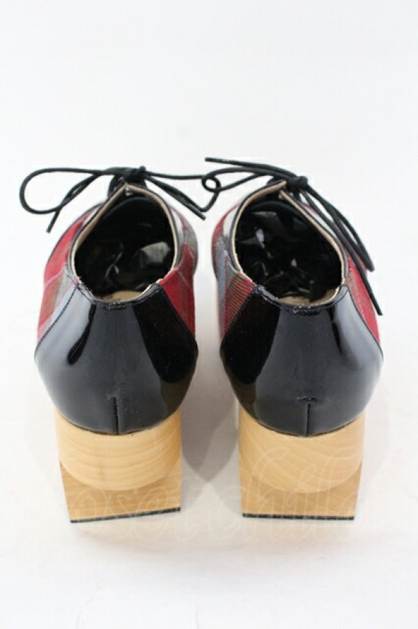 画像4: ヴィヴィアンウエストウッド 中古 / ロッキンホースギリー 6（24.5-25cm） ブラックｘタータン  O-25-07-13-054-sh-YM-ZH (4)