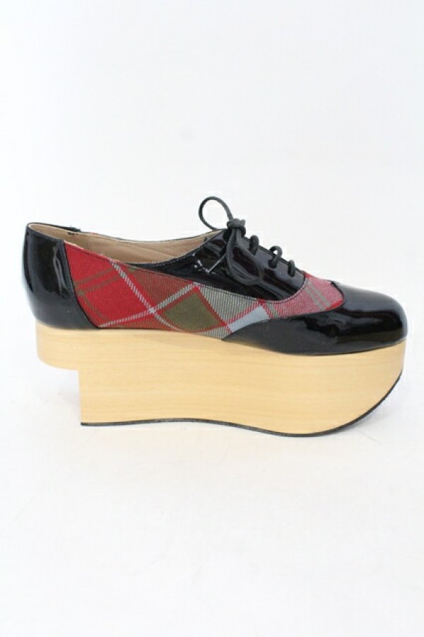 画像5: ヴィヴィアンウエストウッド 中古 / ロッキンホースギリー 6（24.5-25cm） ブラックｘタータン  O-25-07-13-054-sh-YM-ZH (5)