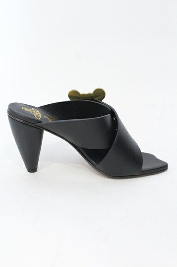 画像6: ヴィヴィアンウエストウッド 中古 / ベルトミュール 37（23.5cm） ブラックｘゴールド  O-25-07-13-056-sh-YM-ZT1116G (6)