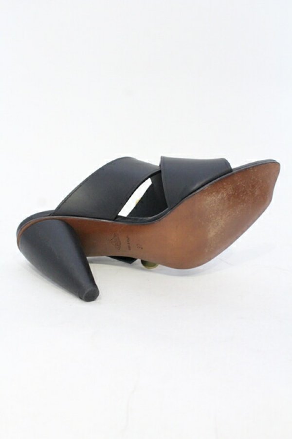 画像7: ヴィヴィアンウエストウッド 中古 / ベルトミュール 37（23.5cm） ブラックｘゴールド  O-25-07-13-056-sh-YM-ZT1116G (7)