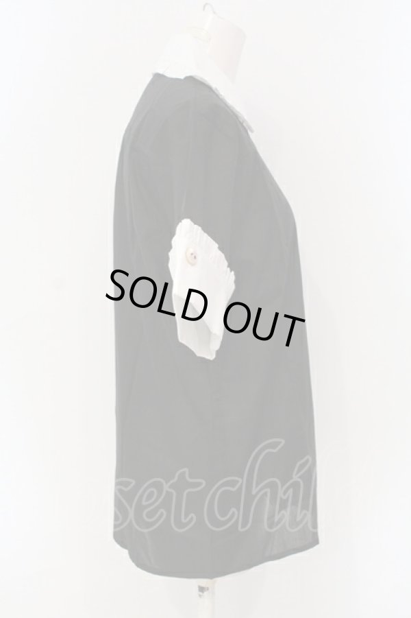 画像2: ANGLOMANIA 中古 / MAID'S ブラウス 40 ブラックｘホワイト  O-25-07-13-010-bl-YM-OS (2)