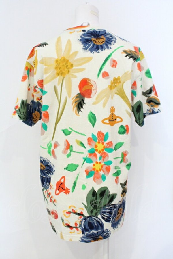 画像4: ヴィヴィアンウエストウッド 中古 / HEBO FLORAL Tシャツ S アイボリー  O-25-07-13-013-ts-YM-ZH (4)