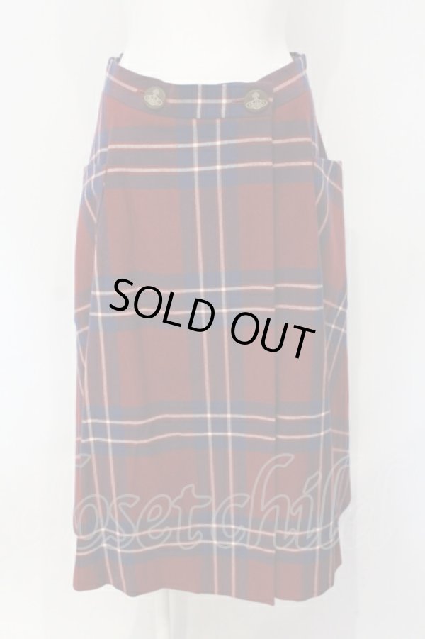 画像4: ヴィヴィアンウエストウッド 中古 / タータンチェックラブジャケットセットアップ JKT(02)・SK（03） レッド  O-25-07-13-017-su-YM-OS (4)