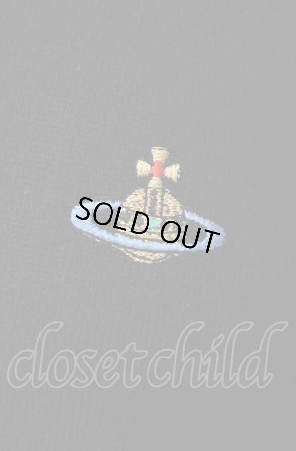 画像2: ヴィヴィアンウエストウッド 中古 / ラウンドネックカラーオーブ刺繍カーディガン M ブラック  O-25-08-03-027-to-YM-ZY (2)