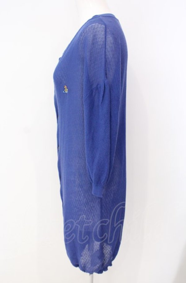 画像3: ヴィヴィアンウエストウッド 中古 / サマーニット半袖ロングカーディガン S ブルー  O-25-08-03-037-to-YM-ZH (3)