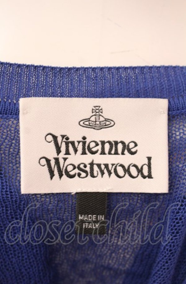 画像5: ヴィヴィアンウエストウッド 中古 / サマーニット半袖ロングカーディガン S ブルー  O-25-08-03-037-to-YM-ZH (5)