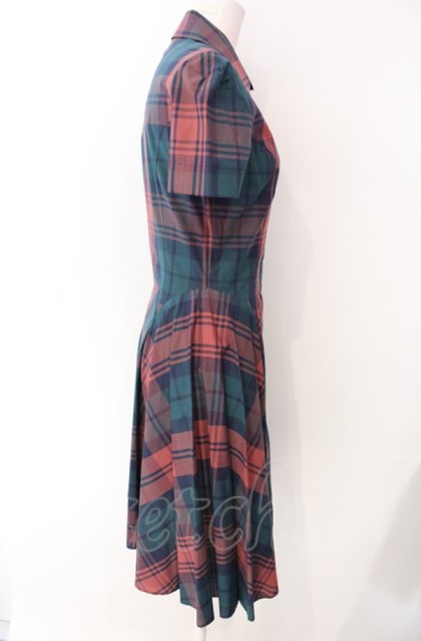 画像3: ヴィヴィアンウエストウッド 中古 / マックデビットチェックワンピース 1 オレンジxグリーン  O-25-08-03-039-op-YM-OS (3)