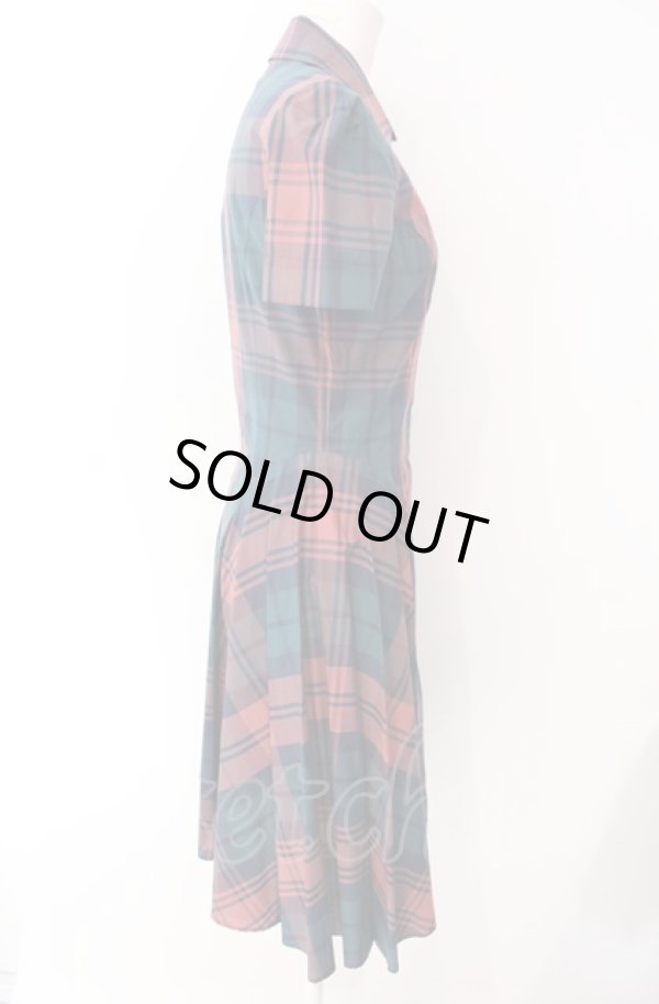 画像3: ヴィヴィアンウエストウッド 中古 / マックデビットチェックワンピース 1 オレンジｘグリーン  O-25-08-03-039-op-YM-ZH (3)