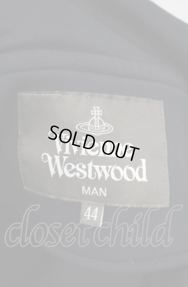 画像6: ヴィヴィアンウエストウッド MAN 中古 / サイドライン B リブ トラックジャケット 44 ブラック×ホワイト  O-25-08-03-004-jc-IG-OS (6)