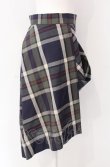 画像2: ヴィヴィアンウエストウッド 中古 / タータンチェック変形スカート 2 カーキｘネイビー  O-25-08-03-045-sk-YM-OS (2)