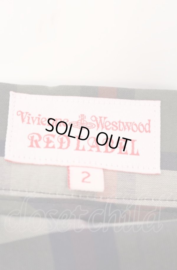 画像4: ヴィヴィアンウエストウッド 中古 / タータンチェック変形スカート 2 カーキxネイビー  O-25-08-03-045-sk-YM-OS (4)