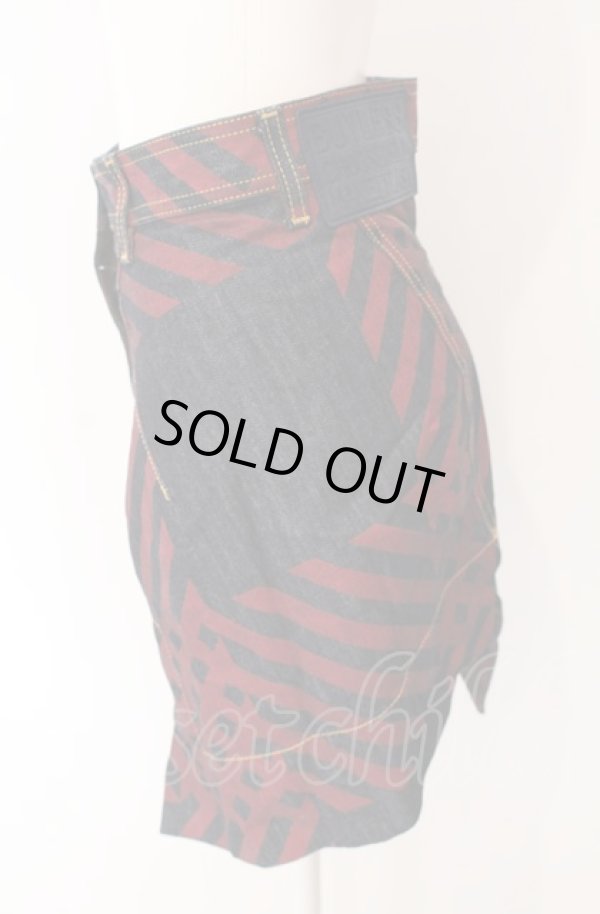 画像2: ヴィヴィアンウエストウッド Anglomania and Lee 中古 / INFINITY SKIRT スカート 24 ブラック×レッド  O-25-08-03-048-sk-IG-OS (2)