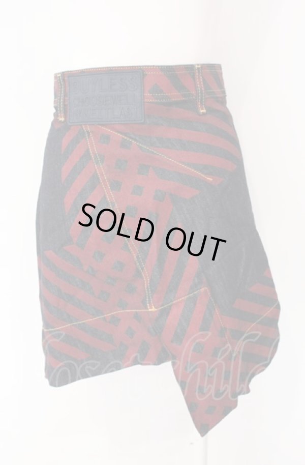 画像3: ヴィヴィアンウエストウッド Anglomania and Lee 中古 / INFINITY SKIRT スカート 24 ブラック×レッド  O-25-08-03-048-sk-IG-OS (3)