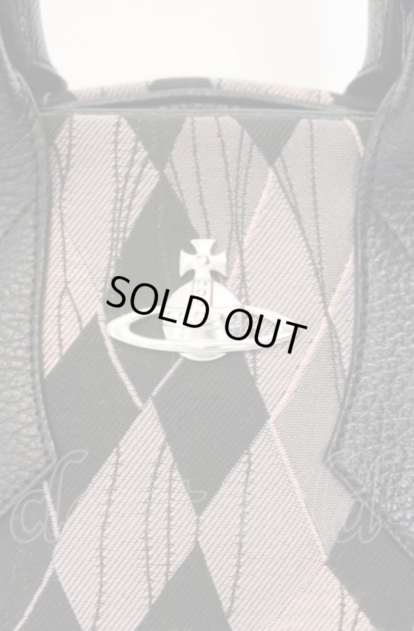 画像2: ヴィヴィアンウエストウッド 中古 / アーガイルヤスミンバッグ  ピンクxブラック  O-25-08-03-070-ba-YM-OS (2)