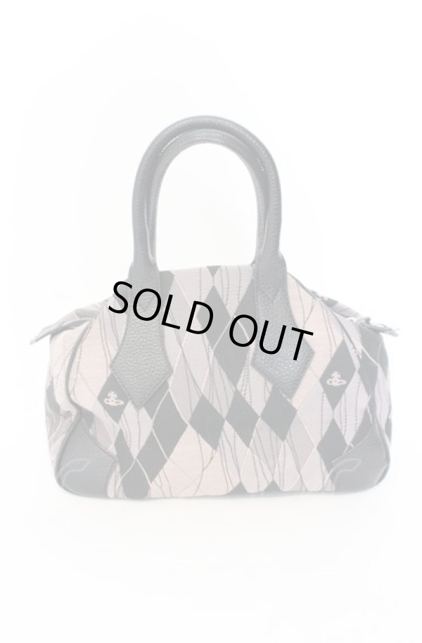 画像3: ヴィヴィアンウエストウッド 中古 / アーガイルヤスミンバッグ  ピンクxブラック  O-25-08-03-070-ba-YM-OS (3)