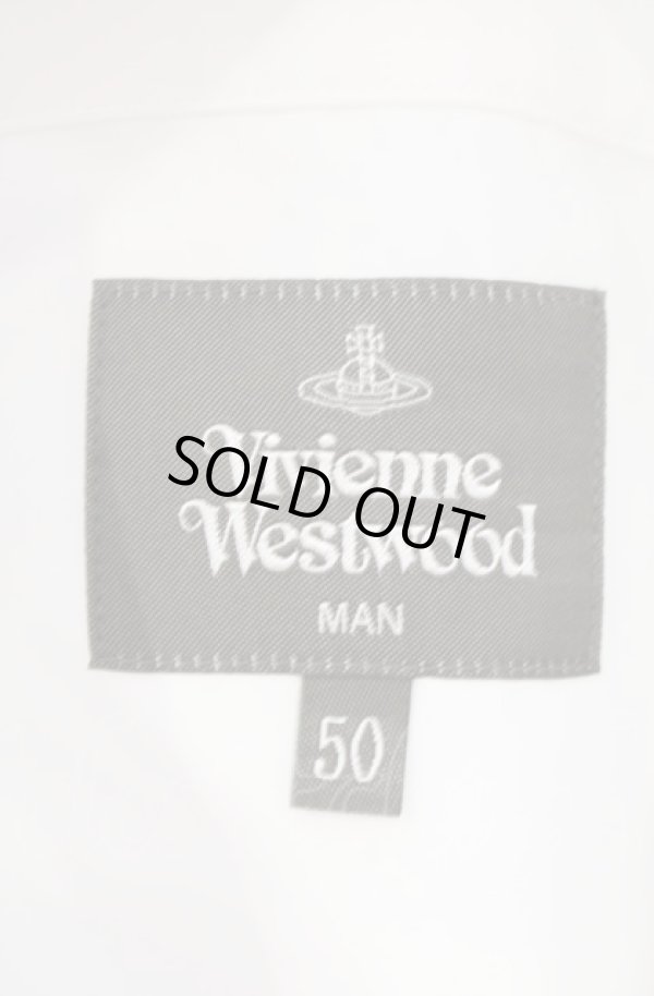 画像5: ヴィヴィアンウエストウッド MAN 中古 / ワンポイントORB オジークラークポプリンシャツ 50 ホワイト  O-25-08-03-007-bl-YM-OS (5)