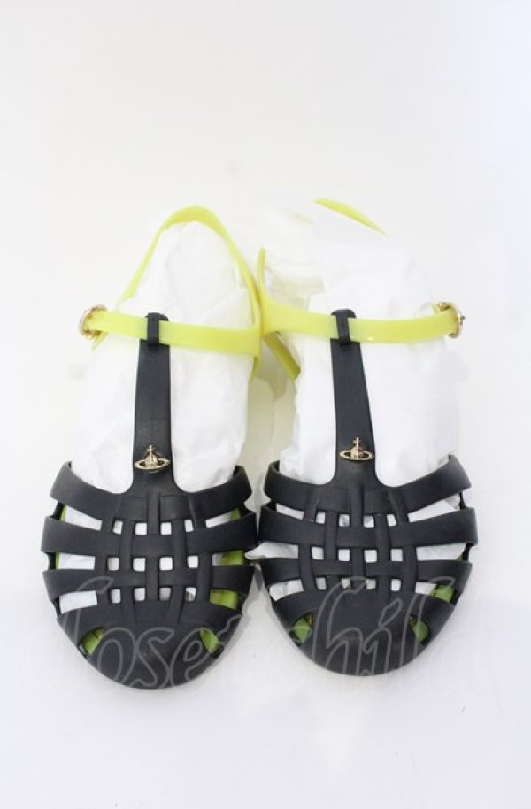 画像2: ヴィヴィアンウエストウッド×Melissa 中古 / Possessionサンダル 24JPN EU38 イエロー×ブラック  O-25-08-03-076-sh-IG-OS (2)