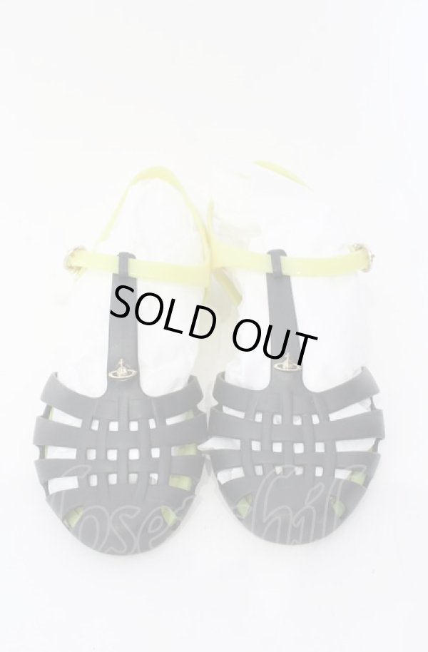 画像2: ヴィヴィアンウエストウッド×Melissa 中古 / Possessionサンダル 24JPN EU38 イエロー×ブラック  O-25-08-03-076-sh-IG-ZT1116G (2)