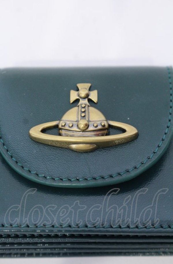 画像2: ヴィヴィアンウエストウッド 中古 / FLAP CARD HOLDER  グリーン  O-25-08-03-081-gd-IG-OS (2)