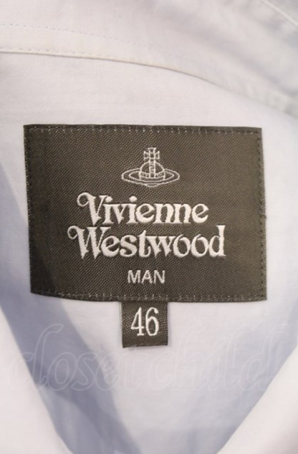 画像6: ヴィヴィアンウエストウッド MAN 中古 / REDOUTE ROSE ピンホールカラーシャツ 46 サックス  O-25-08-03-008-bl-YM-ZH (6)