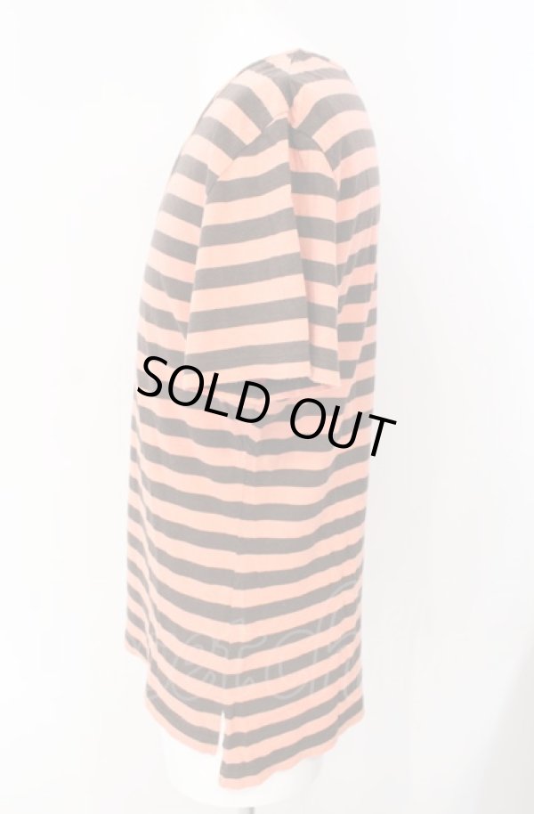 画像3: ヴィヴィアンウエストウッド MAN 中古 / ワンポイントオーブボーダーVネックTシャツ 50 オレンジ  O-25-08-03-009-ts-YM-ZH (3)