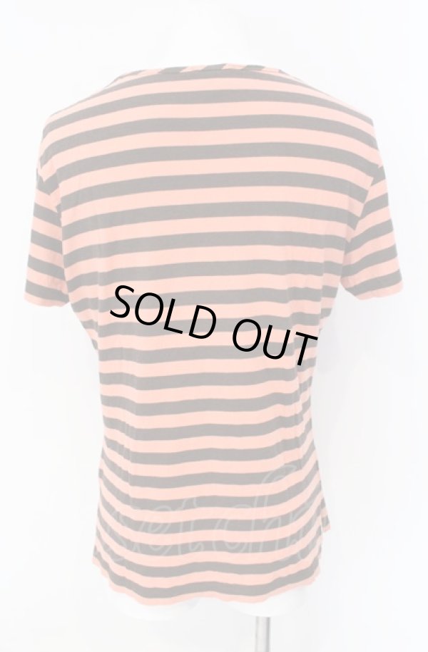 画像4: ヴィヴィアンウエストウッド MAN 中古 / ワンポイントオーブボーダーVネックTシャツ 50 オレンジ  O-25-08-03-009-ts-YM-ZH (4)