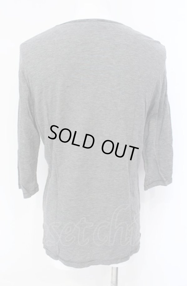 画像3: ヴィヴィアンウエストウッド MAN 中古 / モノグラムボーダーTシャツ 50 グレー  O-25-08-03-010-ts-YM-ZH (3)